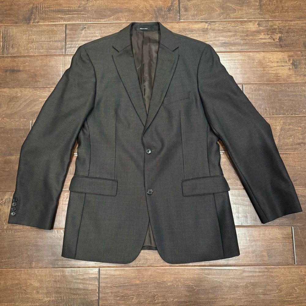 Hugo Boss Mens Blazer Sport Coat Two Button Casual Jacket 40L Wool Silk Blend